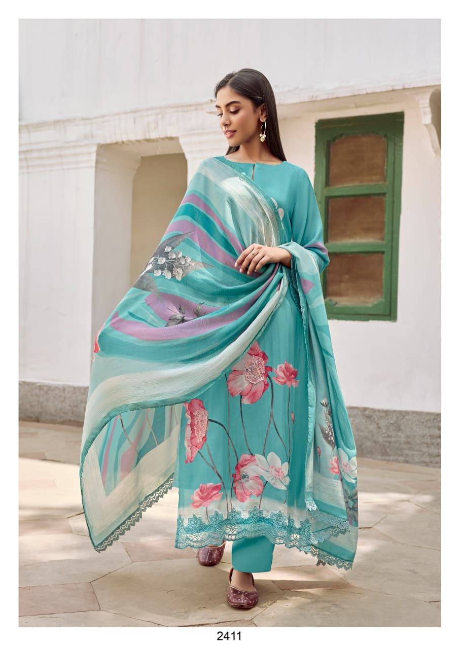 Dehri By Kimora suit 2411 to 2414 Series Stylish Beautiful Colourful Pure Muslin Dresses At Wholesale Price